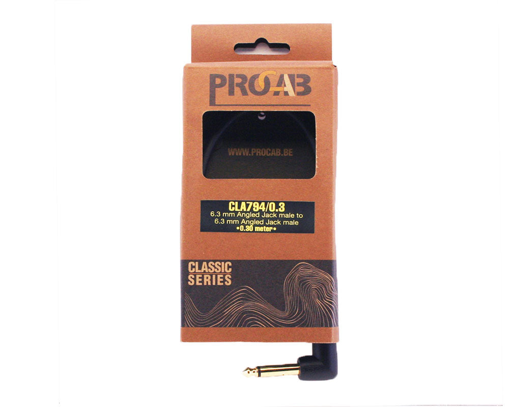 Procab Guitar Patch Cable Right Angle - 30cm