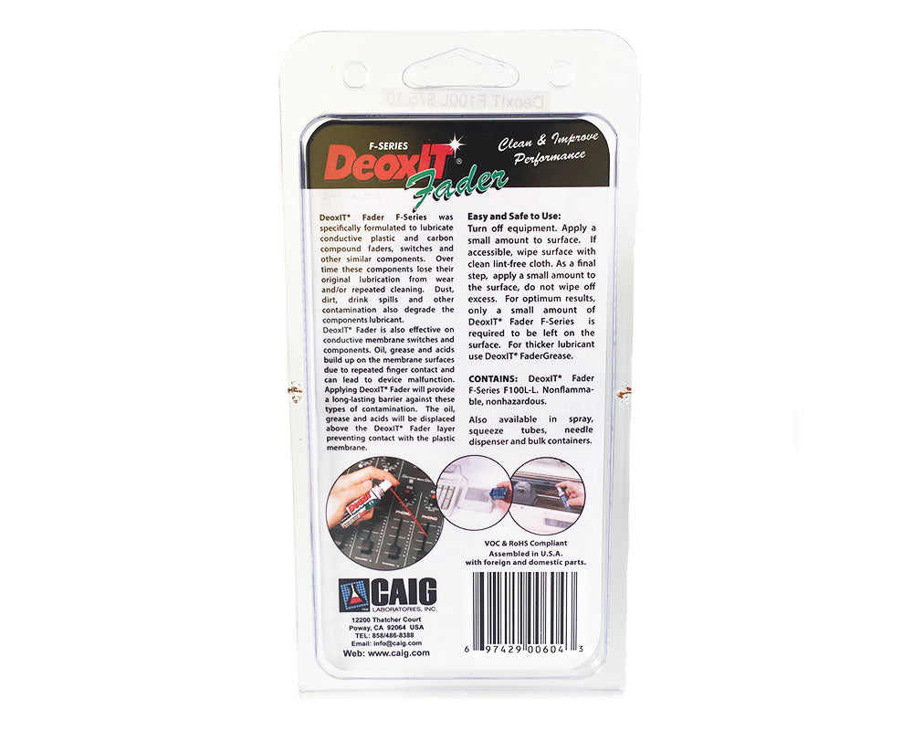 DeoxIT Fader F100L Liquid Needle Dispenser – 25ml