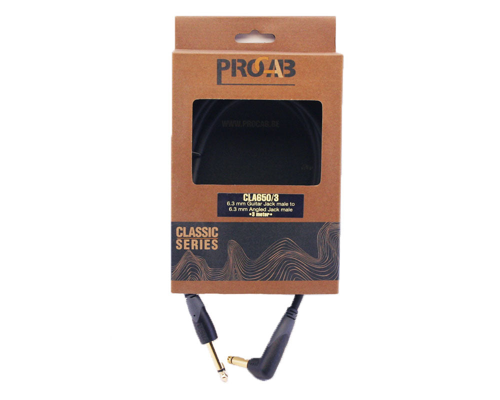 PROCAB Guitar Cable Straight to Right Angle - 3m